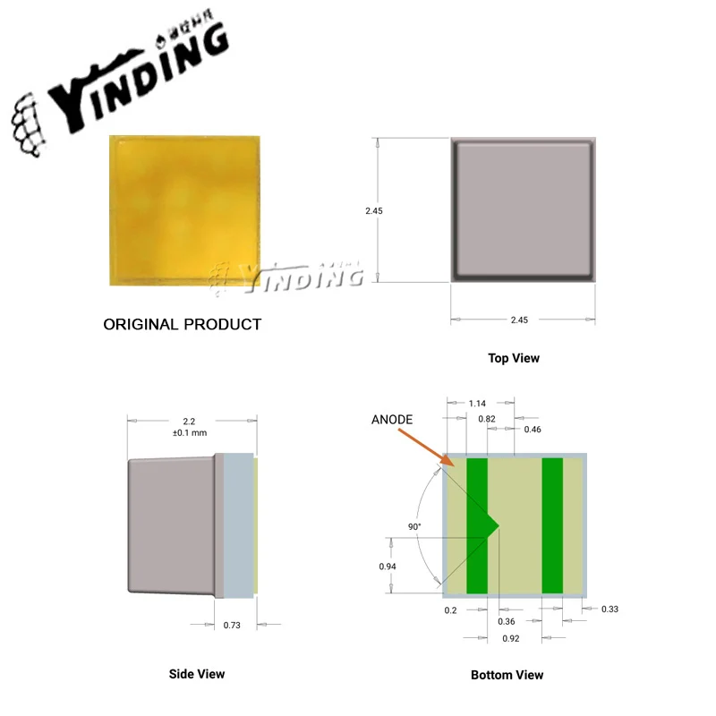 ハイパワーLEDランプビーズ、懐中電灯ソース、ledチップ溶接、ウォームホワイト、コールドホワイト、PCB、LED、5w、2525、3000-6500k、20mm、10個