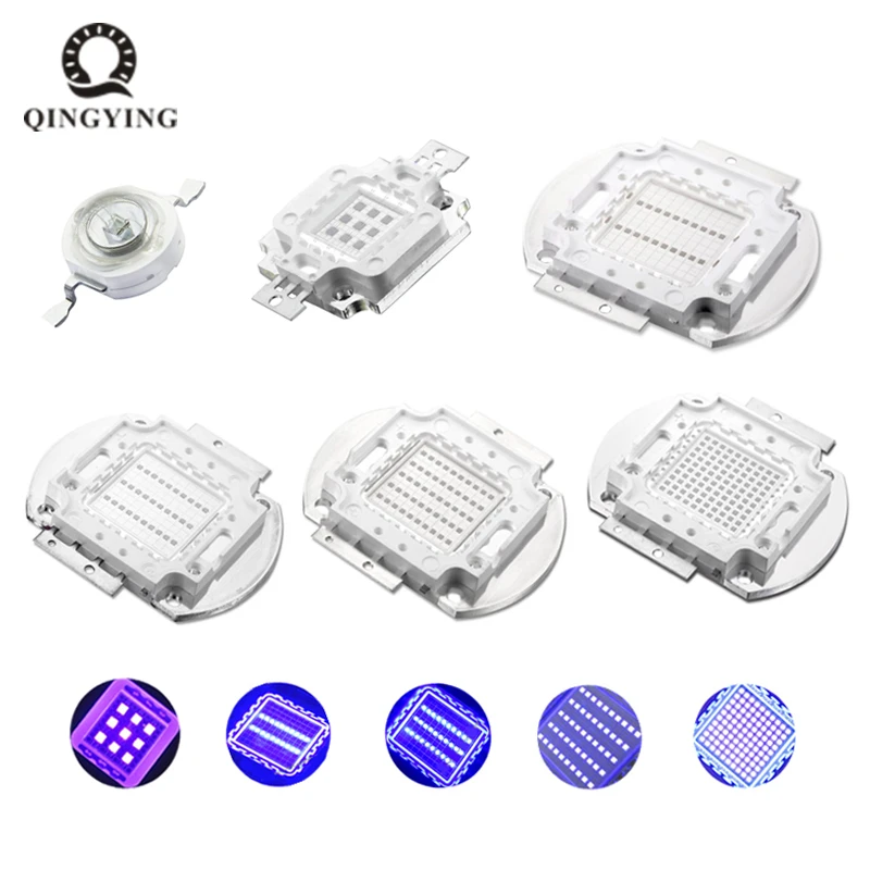 

UV Purple High Power LED Bulbs Ultra Violet Chips 360nm 365nm 370nm 380nm 390nm 395nm 400nm 405nm 1W 3W 5W 10W 20W 30W 50W 100W