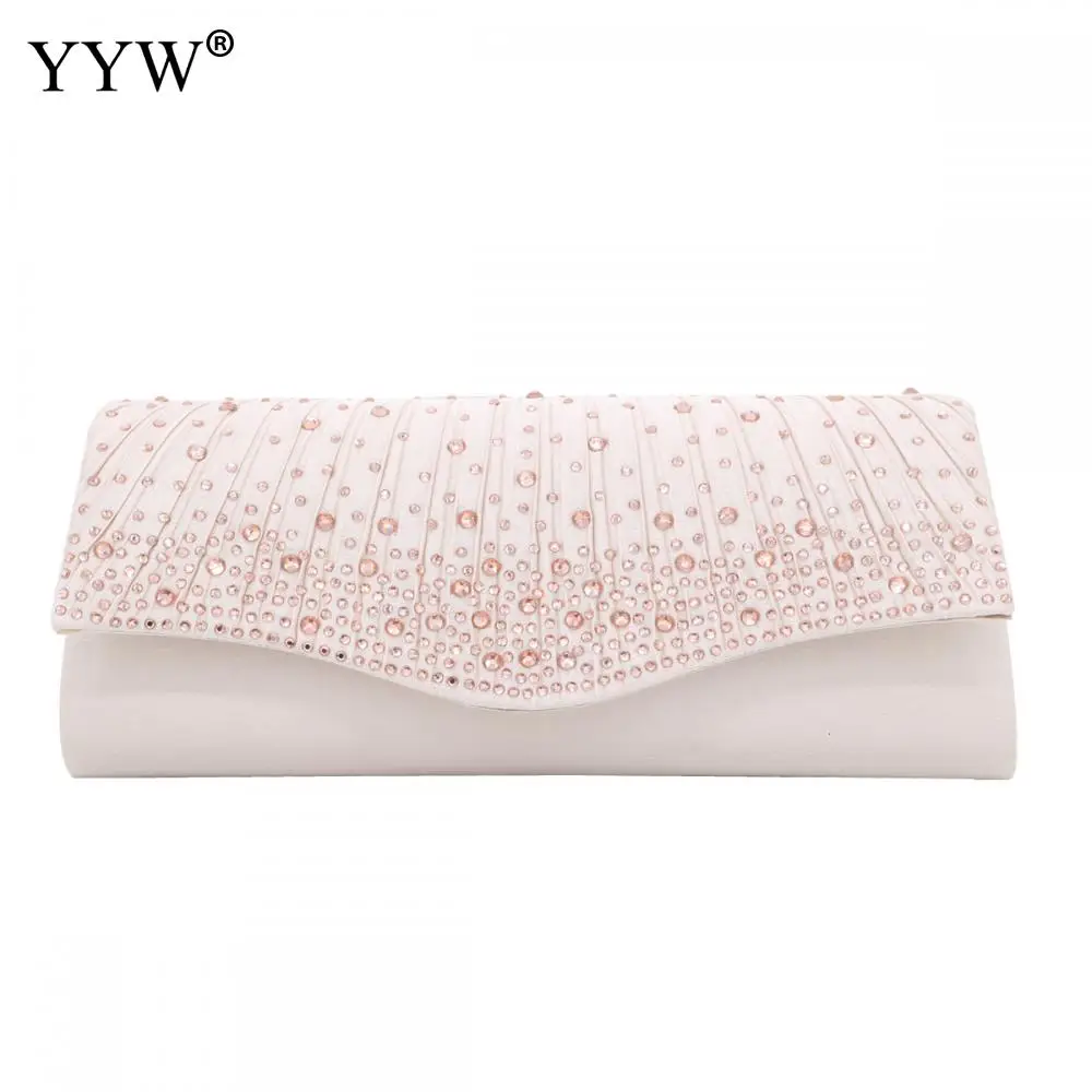 white Women Wedding Purse Rhinestone Evening Party Clutch Bag Elegant Handbag Prom Bolsa Feminina pink Clutch Female 2019 New