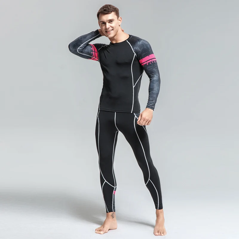 2023 Sports Suit Men\'s Running Sets Breathable Jogging Basketball Underwear Tights Sportswear Yoga Gym Fitness Tracksuit Clothes