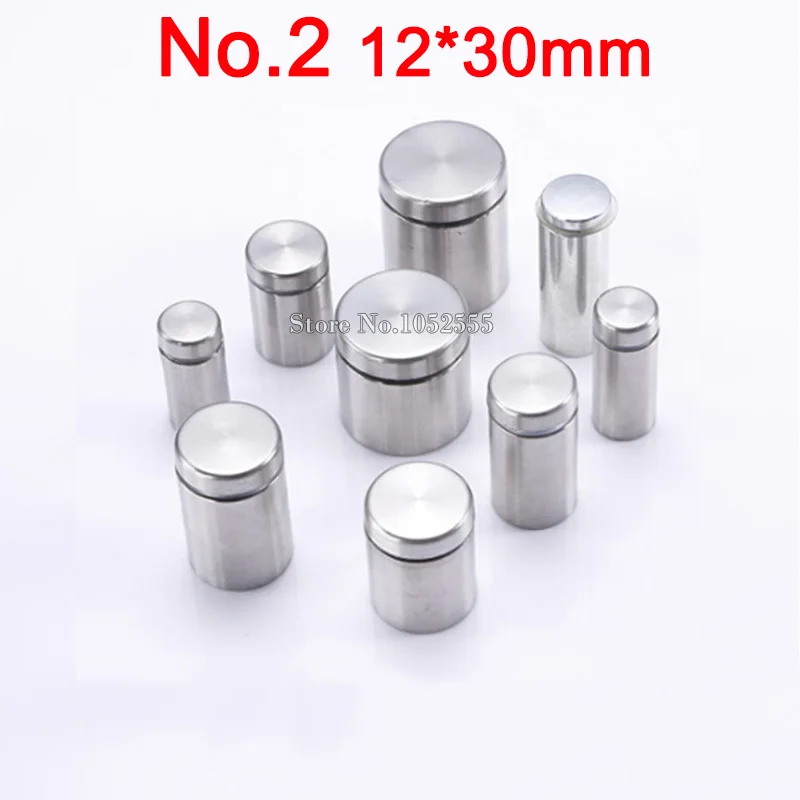 Free Shipping 200PCS 12mm*30mm Stainless Steel Hollow Advertisement Nails Screws Acrylic Display Billboard Glass Standoff Pins