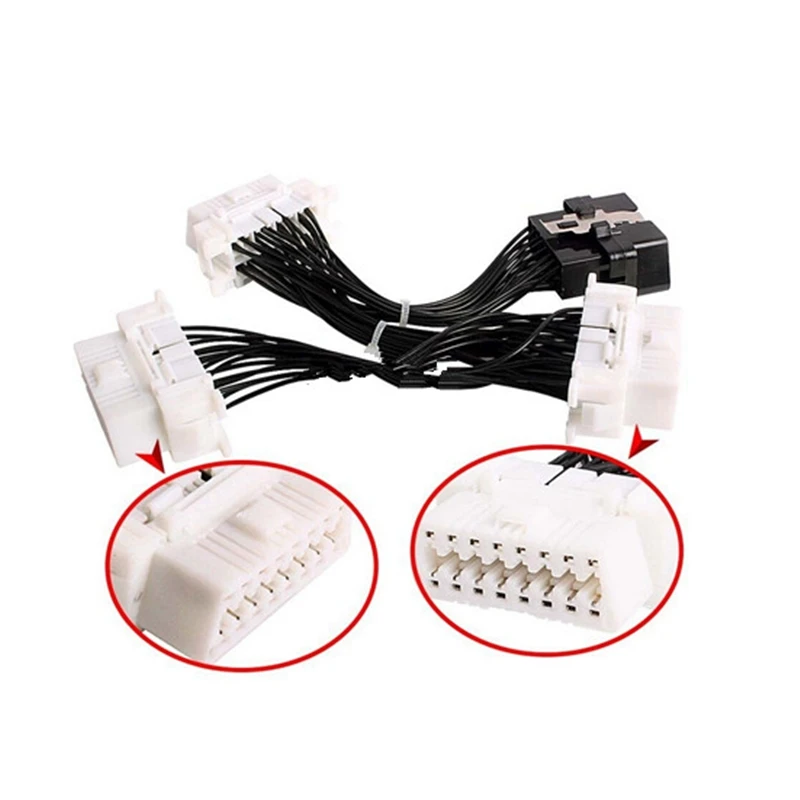 OBD2 OBD 2 OBD II Splitter Extension Y cable 1 To 3 Female 16 Pin Scanner Connector Diagnostic