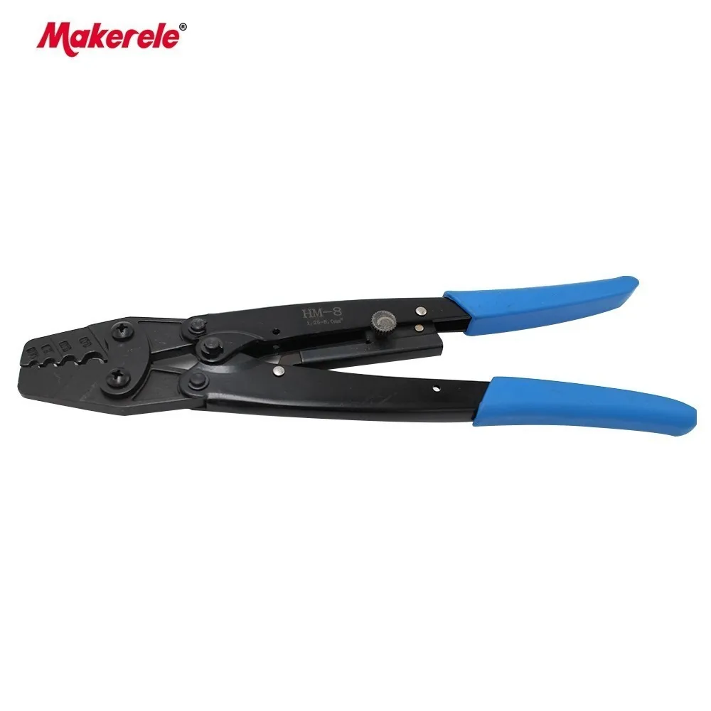 

Pliers crimping tool HM-8 16-8 AWG modular crimping tool electrical crimp fittings for non-insulated terminal crimper