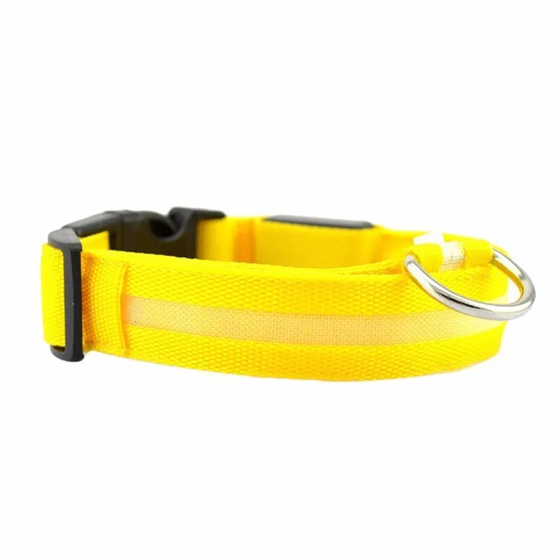 Fashion candy color LED Dog Collar Flashing In Dark Nylon 3 Mode Lighting Safety LED Pet Collar Wide Luminous Pet Products