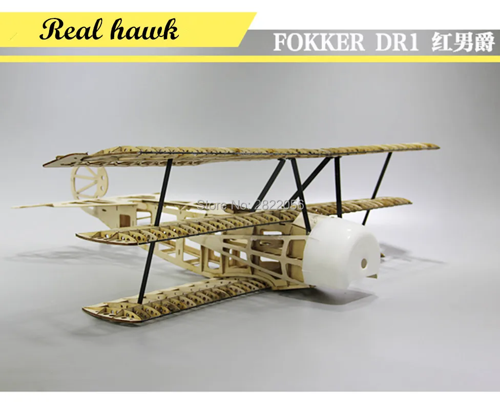 Kit d'avion en bois Balsa découpé au laser RC, cadre FOKKER DR1, envergure 770mm, modèle bricolage, kit de construction