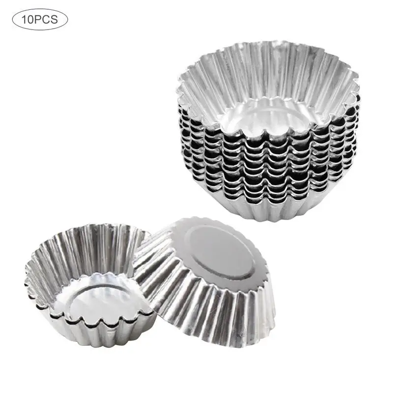 5/10/20pcs Egg Tart Molds Stainless Steel Cupcake Mold Thickened Reusable Cake Cookie Mold Tin Baking Tool Baking Cups