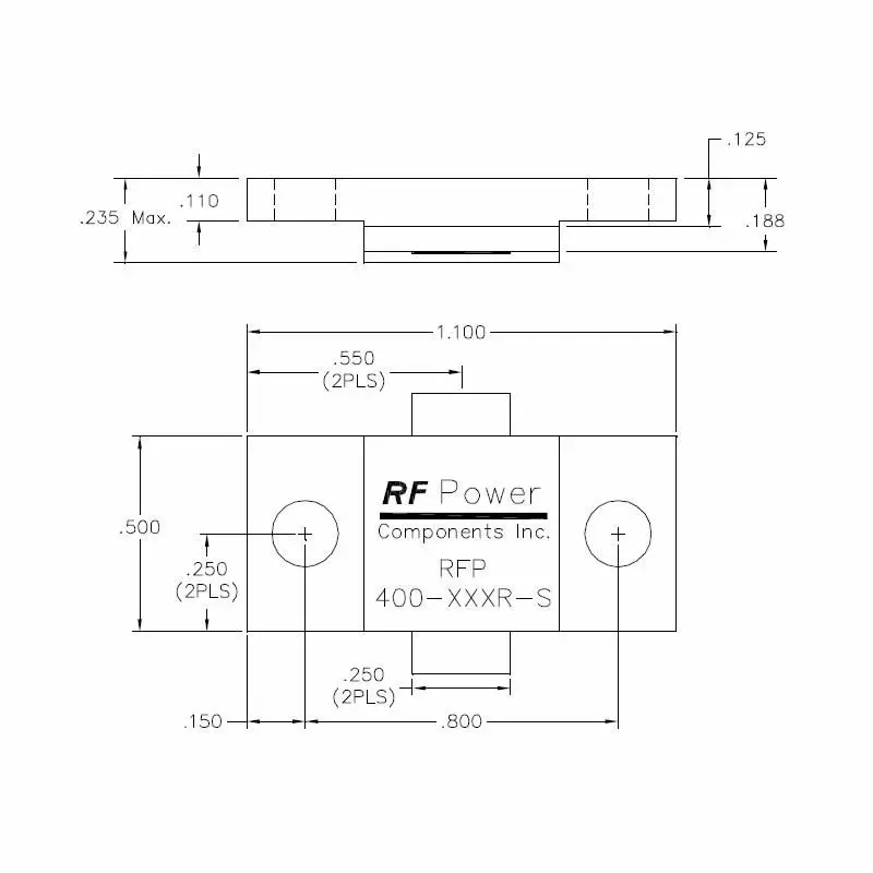 Flanged Resistors 400 Watts 50OHMS  DC-0.5GHz 500MHz BeO 400-50R-S MILITARY INSTRUMENTATION RESISTIVE COMPONENTS 400W 50R