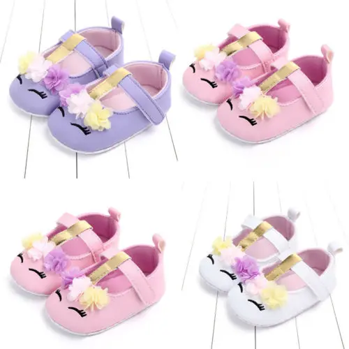 Infant Newborn Baby Girl Soft Sole PU Leather Mocassins Shoes Kids Girls Flower Cartoon Anti-Slip Walking Flat Shoes Prewalker