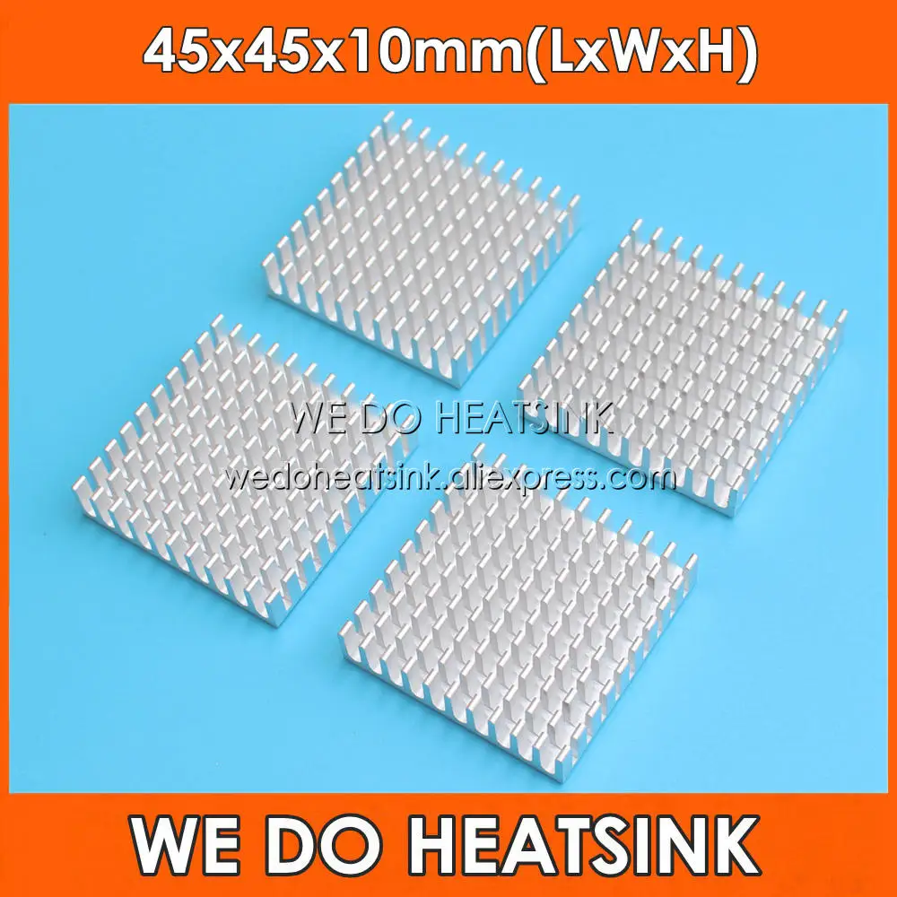 

WE DO HEATSINK Silver 45x45x10mm Aluminum Heat Sink Radiator Cooler For AMD, CPU, IC Transistor, PCB