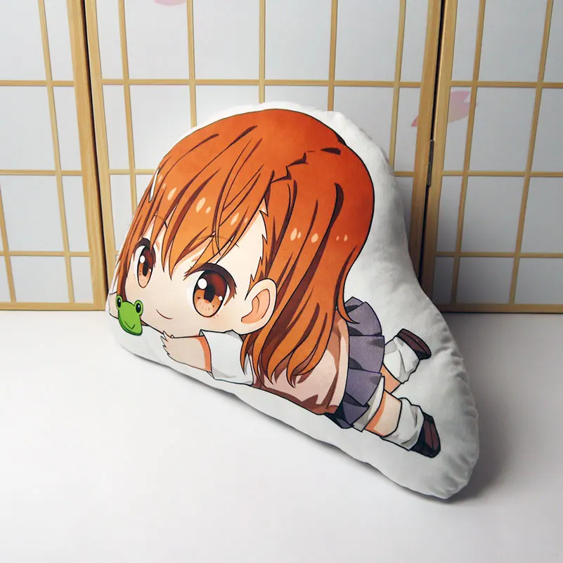 pillow toy Anime Misaka Mikoto short plush stuffed cute girl doll double sided pillowcase 50cm for gift