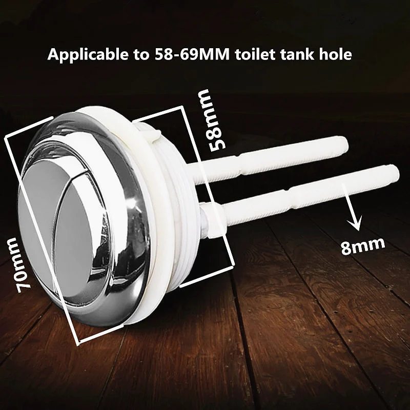 ABS Plastic Universal Big Round Toilet Water Tank Cover Dual Button Top Diameter 7cm Round Toilet Double Push Button