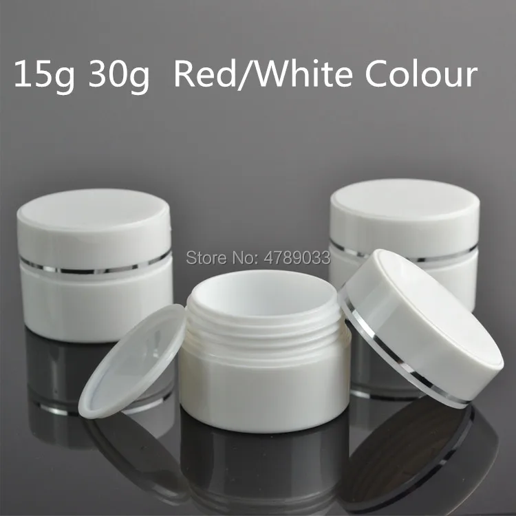 

10/30/40pcs 15g 30g Plastic Portable Cosmetic Empty Jars Red/White Bottles Eyeshadow Makeup Cream Lip Balm Container Pots