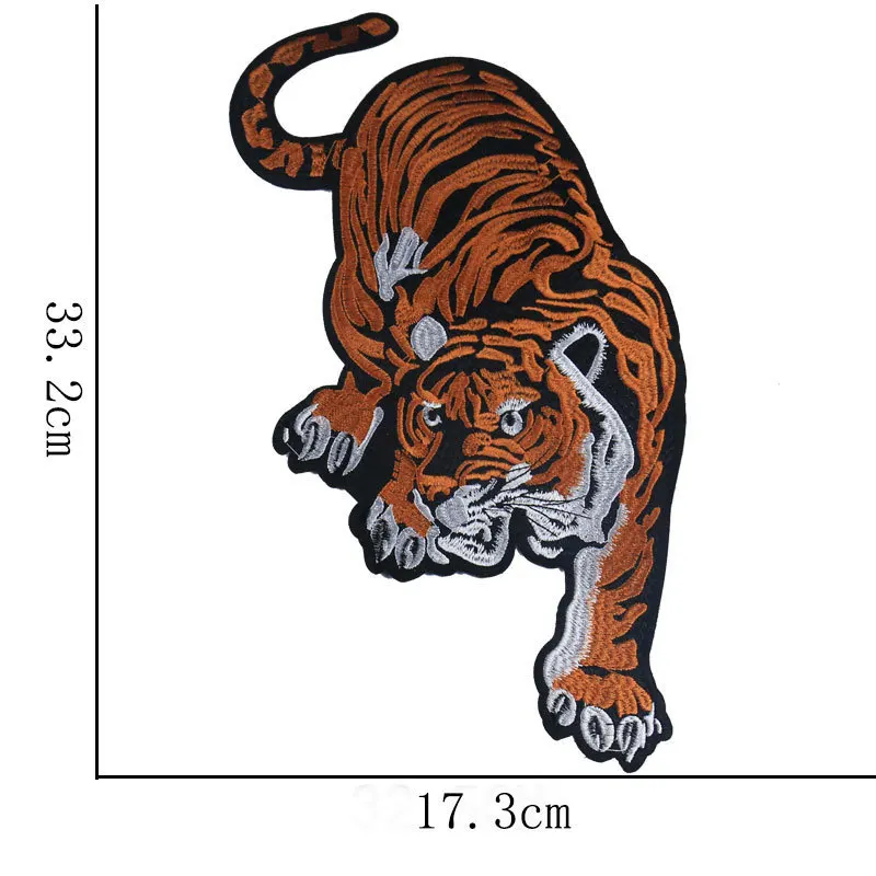 Tuba Animal Southern China tiger Embroidery Appliques Iron On Patches for children Clothing Stickers Cute Animal Badges Parches