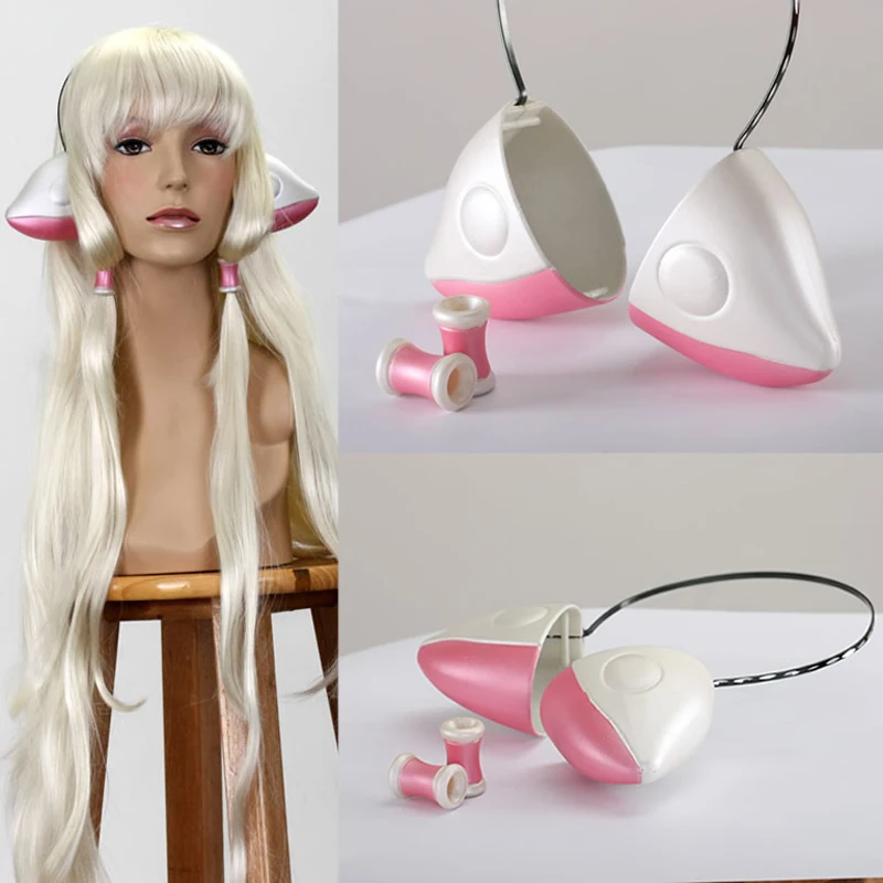 Anime Chobits Chii Eruda rekwizyt Cosplay uszy zestaw słuchawkowy różowy róg Hairband pałąk akcesoria kobiety prezent bożonarodzeniowy dla dziewczyny