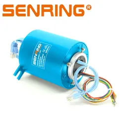 Ethernet Attraverso Il Foro Slip Ring con Diametro 25.4mm OD86mm 1 Canali Gigabit Ethernet Anelli Collettori con 10 Filo 2A GJ45 connettore maschio