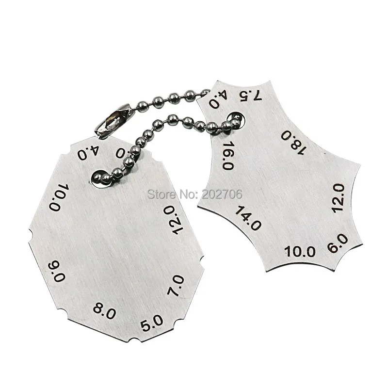 2pcs Pocket Fillet Weld Gauge weld ruler 2pcs Chain set Welding Gauge key weld surface joint inspection gauge