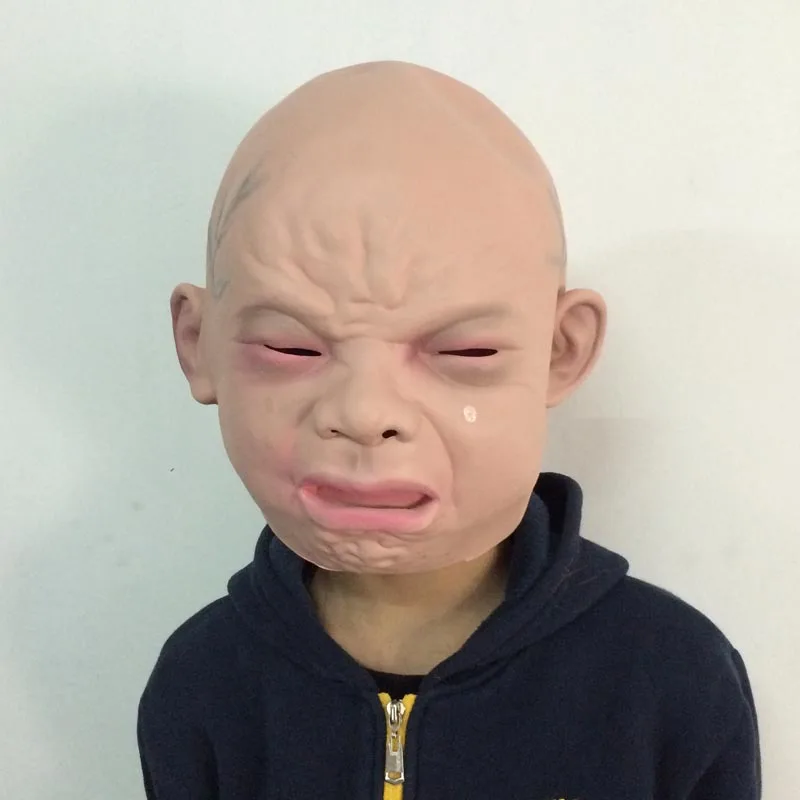 Halloween Christmas on The Streets Baby Crying Mask Angry Happy Baby Masks