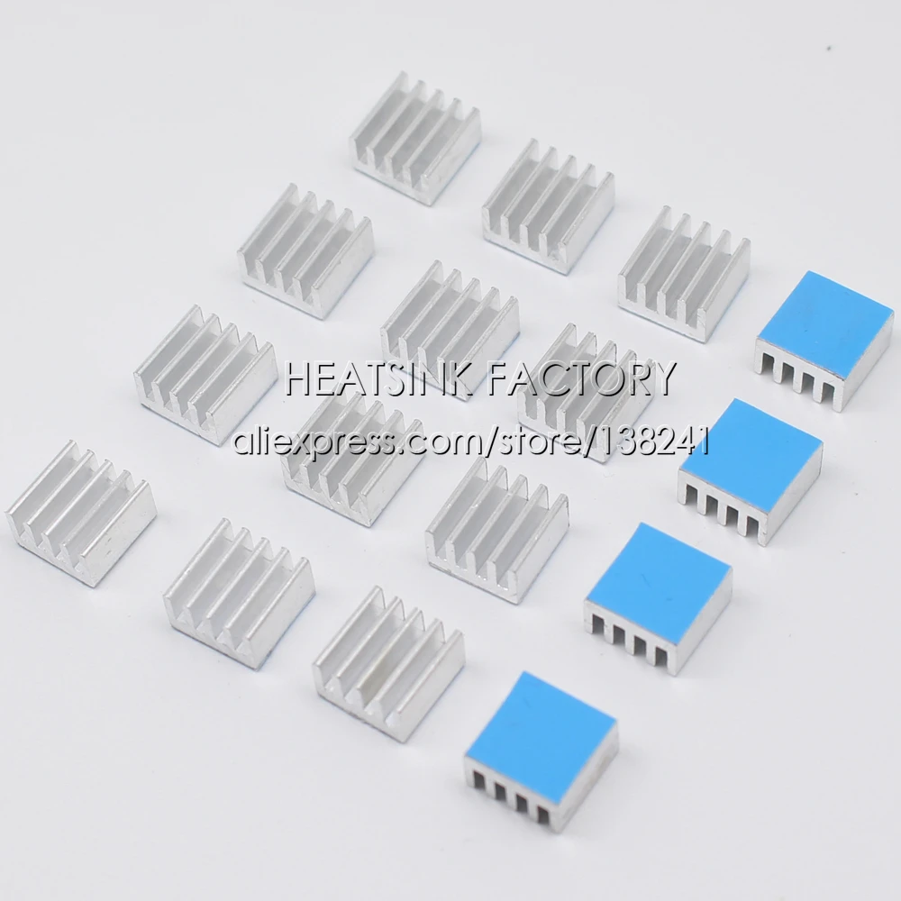 DISSIPATORE di CALORE di FABBRICA 50pcs di Alluminio 8.8x8.8x5mm di Chip Radiatore Del Dispositivo di Raffreddamento w/Termico A Doppia Faccia Adesivo nastro adesivo per IC, 3D Stampante A4988