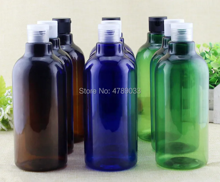 5/10pcs 500ml Plastic Bottle With Flip Cap 500cc Empty Cosmetic Refillable Sub Bottling Package Container Free Shipping