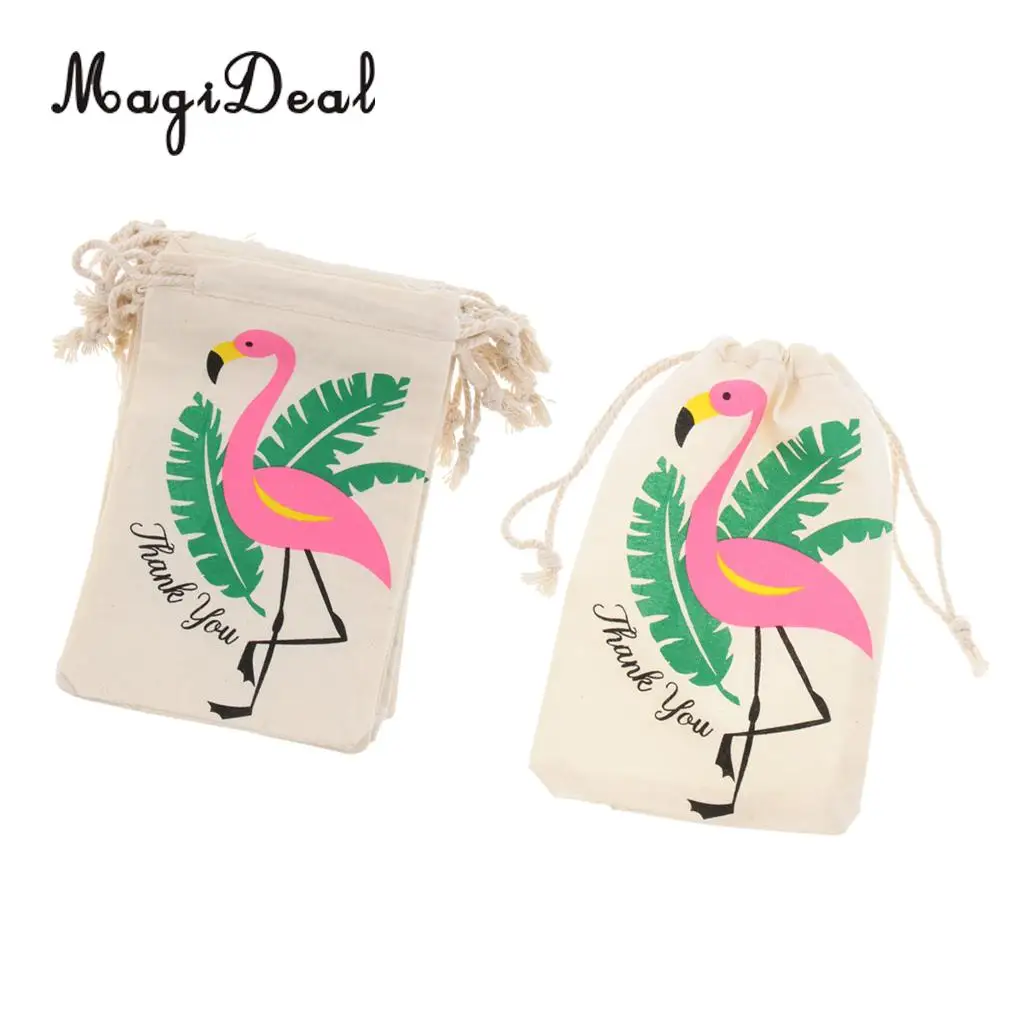 10Pcs Flamingo Candy Bag Candy Packaging Gift Bags for Flamingo Summer Birthday Wedding Party Packaging Supplies