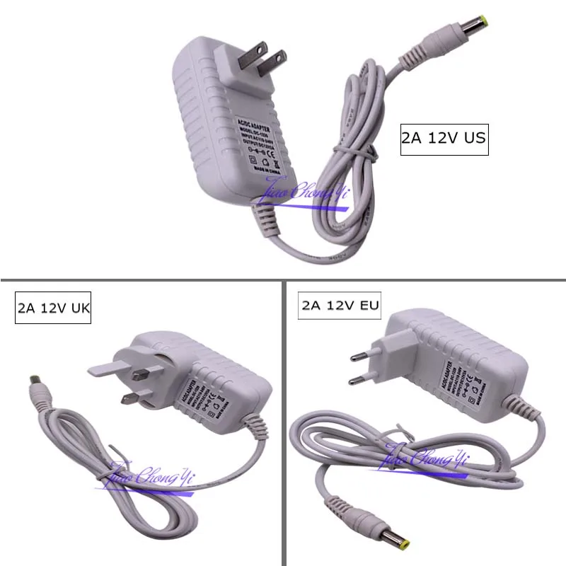 DC12V 1A 2A 3A Adapter power supply white cover 12V Transformer for LED string LED strip Light Bar Light LED Driver US / EU Plug