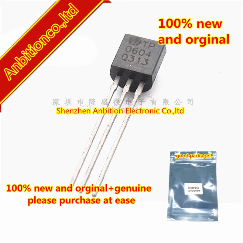 10pcs 100% new and orginal TO-92 TP0604 MOS PNP P-Channel Enhancement-Mode Vertical DMOS FETs in stock