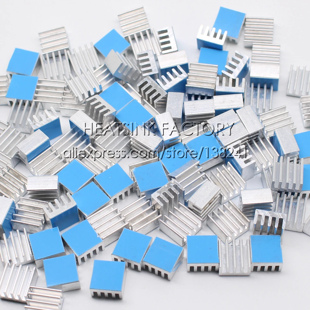 DISSIPATORE di CALORE di FABBRICA 50pcs di Alluminio 8.8x8.8x5mm di Chip Radiatore Del Dispositivo di Raffreddamento w/Termico A Doppia Faccia Adesivo nastro adesivo per IC, 3D Stampante A4988