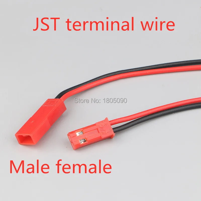 10Pairs 10cm Long JST SM Connector terminal wire 2Pin Plug Male to Female splice Wire Connectors red and black wire