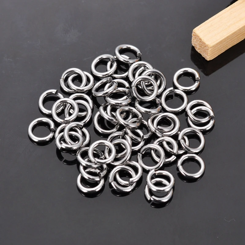 DoreenBeads 200PCs Silver Color Stainless Steel Open Jump Rings 8mmx1.5mm (B18884) yiwu