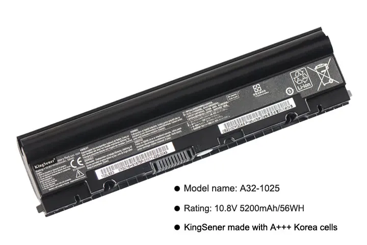 KingSener Korea Cell A32-1025 A31-1025 Laptop Battery for ASUS Eee PC 1225 1025 1025C 1025CE 1225 1225B 1225C 10.8V 5200mAh