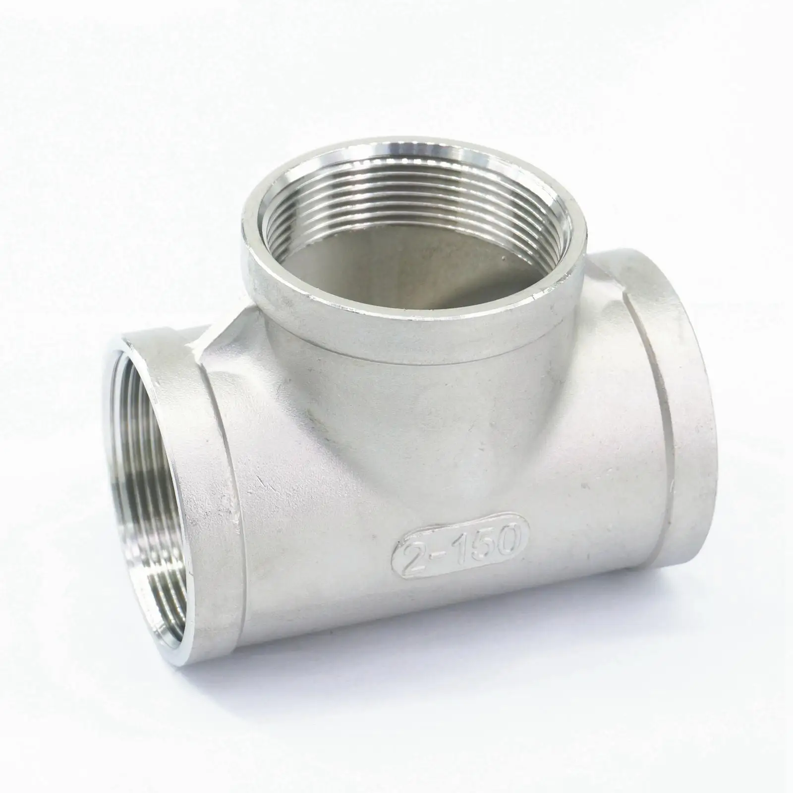 

2" BSP Equal Female Tee Thread 3 Way 304 Stainless Steel Pipe Fitting Connector Coupling for Water Air Gas 230 PSI