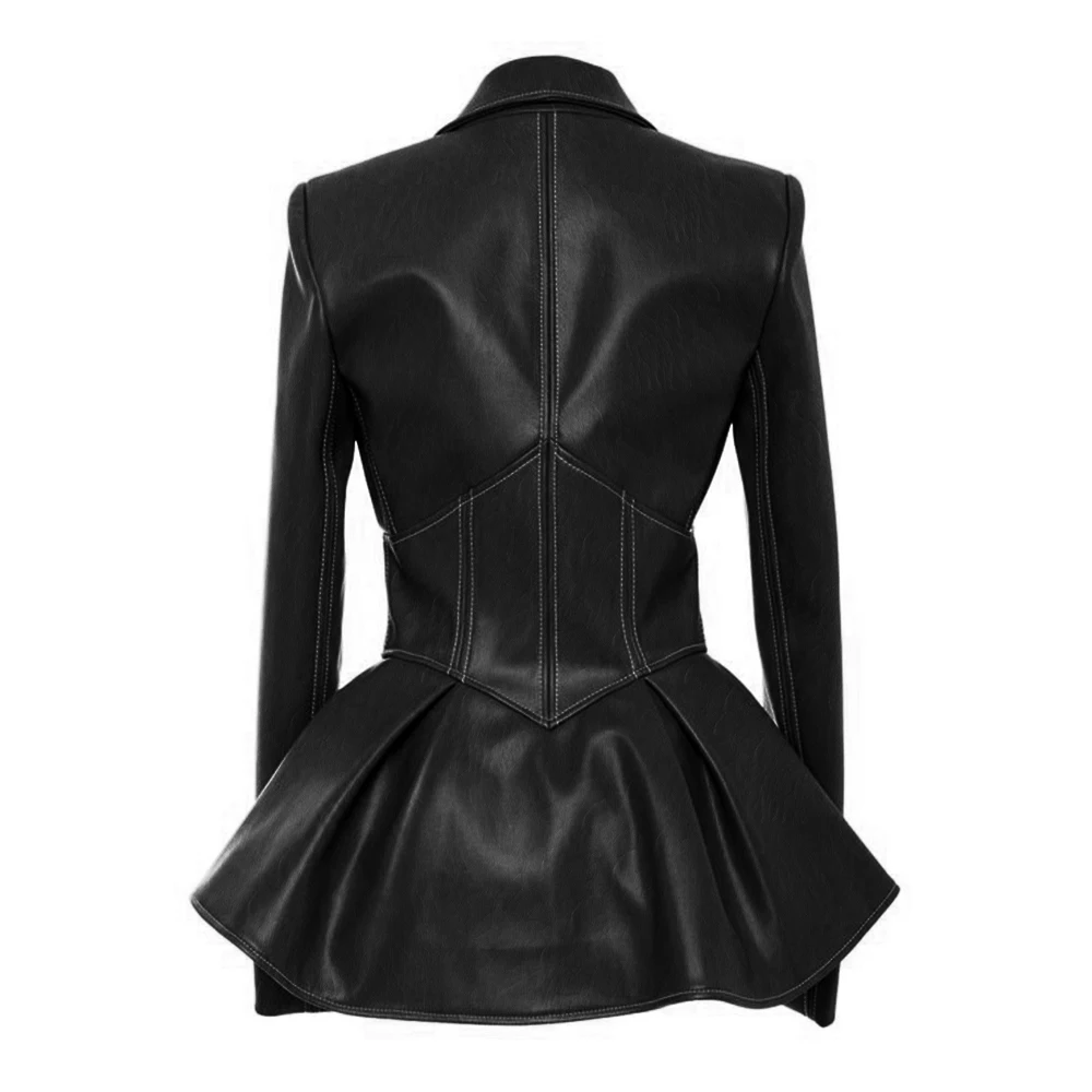 Veste gothique en faux cuir PU femme, mode hiver automne veste de moto noir manteaux en faux cuir vêtements d'extérieur manteau chaud