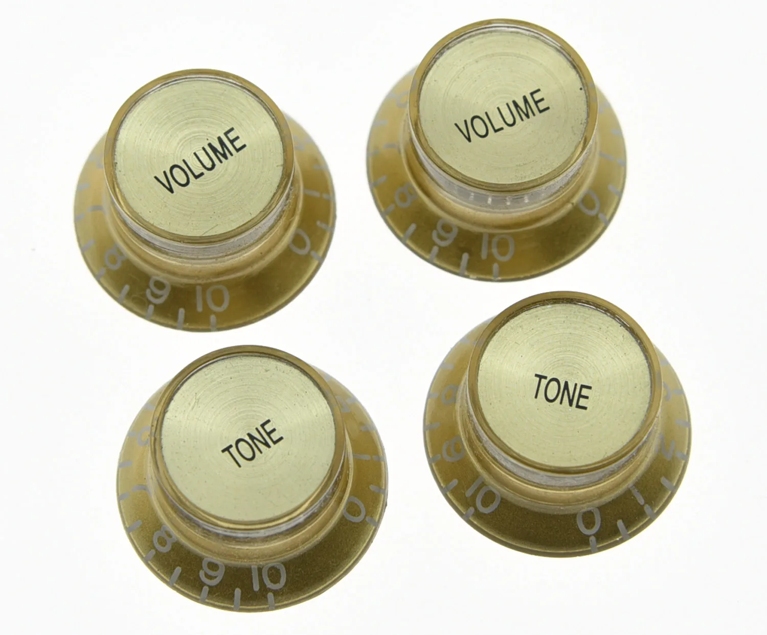 KAISH A Set of 4 pcs  Guitar Reflector Knobs Gold/Gold Top Hat Knobs Fits For Les Paul Epiphone SG