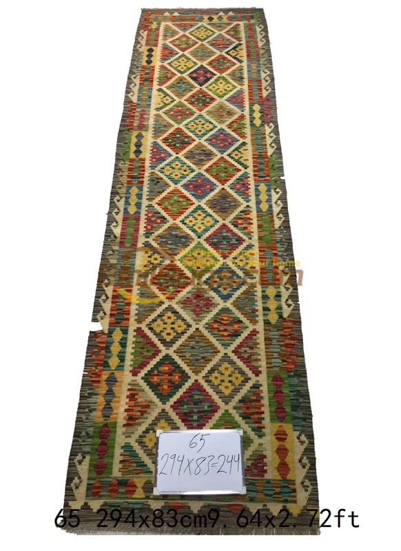 Kilim Fabric Handmade Upholstery Fabric Wool Knitting Carpets Mandala Area Runner Luxury