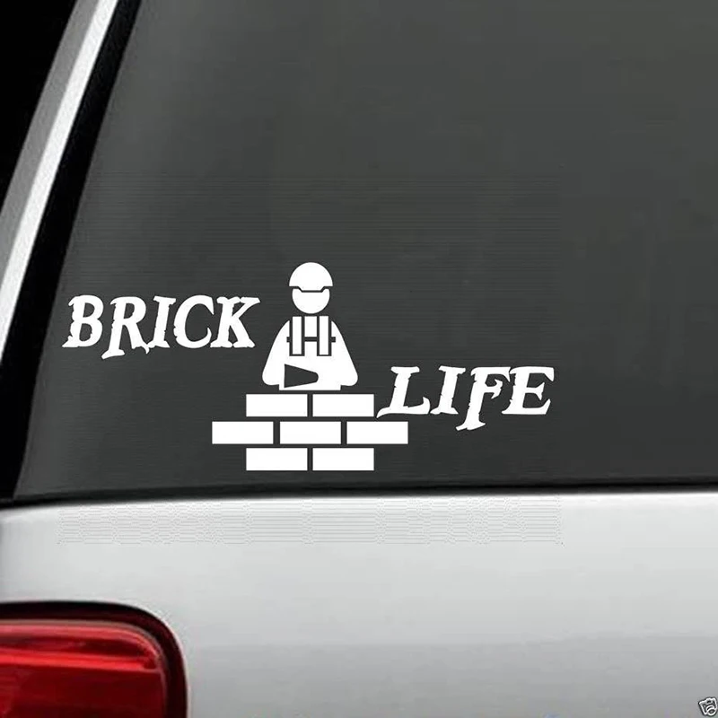 Brick Life Decal Sticker for Car Truck Van Masonry Trowel Bricklayer Rear Window Car Sticker