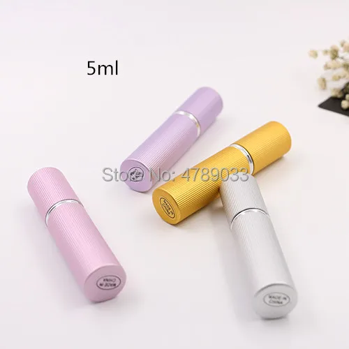 10/30/50pcs 5ml Aluminum Refillable Perfume Atomizer Bottle Perfume bottle For Spray Scent Pump Case Empty Cosmetic Containers