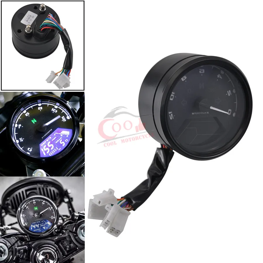 Universal Motorbike LCD Digital Tachometer Speedometer Odometer Motorcycle Speedometer Oil Meter Multifunction