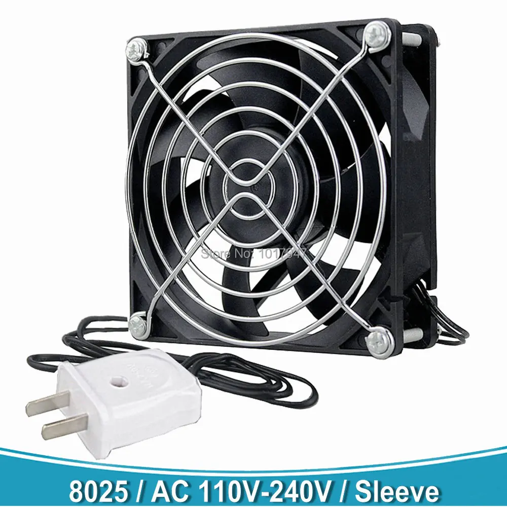 

100 PCS Lot Gdstime 8025 80mm EC Brushless Cooling Fan 80x80x25mm 8CM Cooler Sleeve Bearing AC 110V 120V 220V 240V