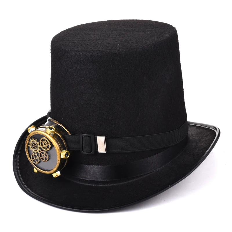 

Victorian Steampunk Top Hat Goggles Industrial Gears Glass Costume Punk Gothic Hats Accessories