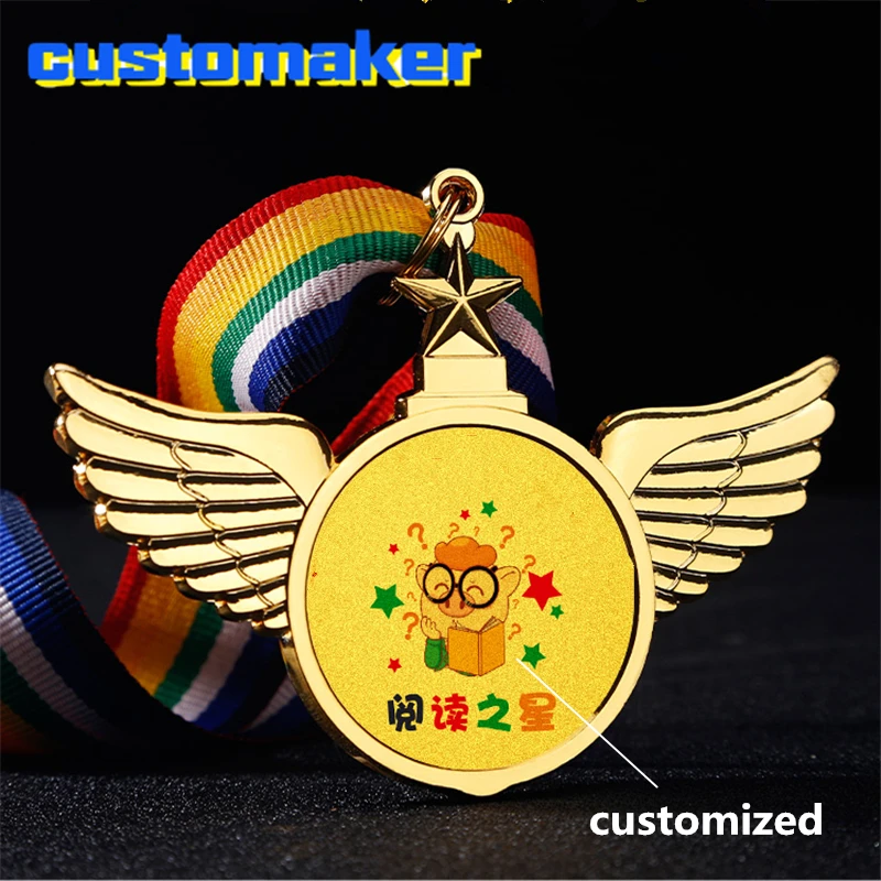 

10pc Customized Award Medal with neck Ribbons Special Reward Toy Medals for Kids Perfect for School Competitions Classroom Cont