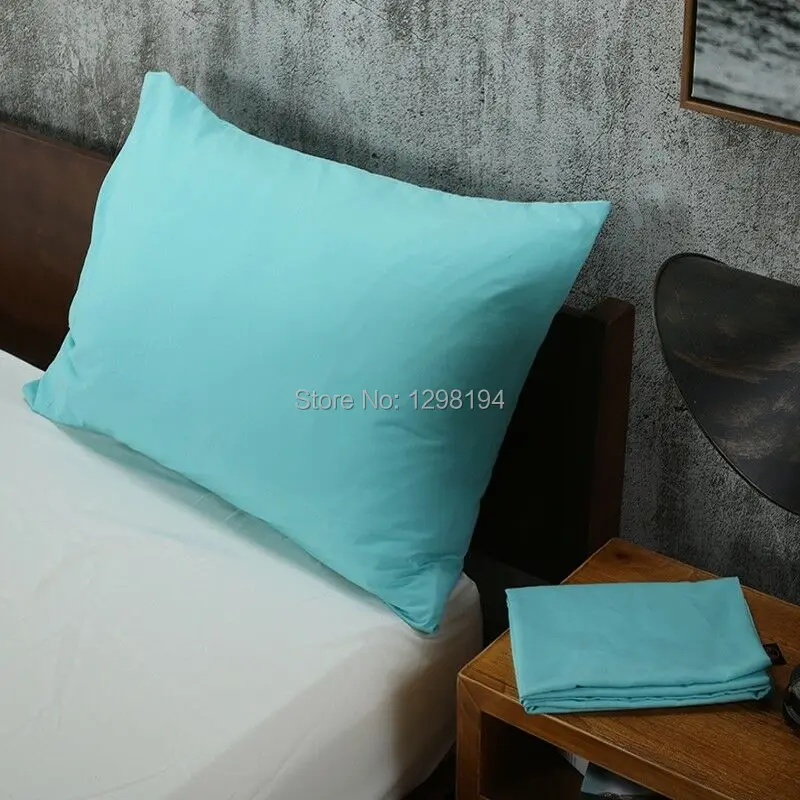 2PCS=1Pair Solid Color Bed Pillow Case Pillowcases Bedding Bedroom Pillow Cover Standard Queen Size White Green Gray Yellow