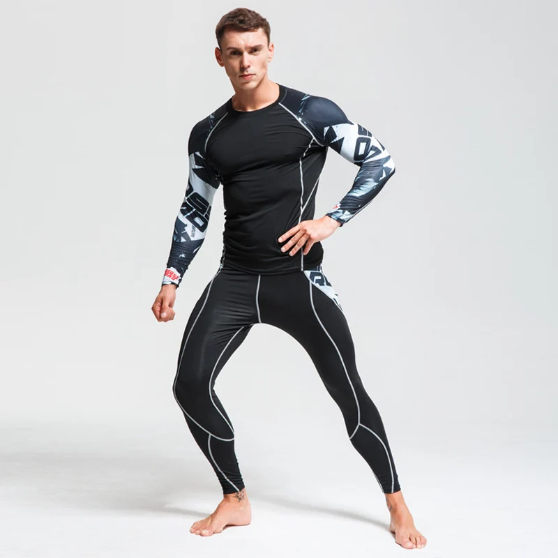 2023 Sports Suit Men\'s Running Sets Breathable Jogging Basketball Underwear Tights Sportswear Yoga Gym Fitness Tracksuit Clothes