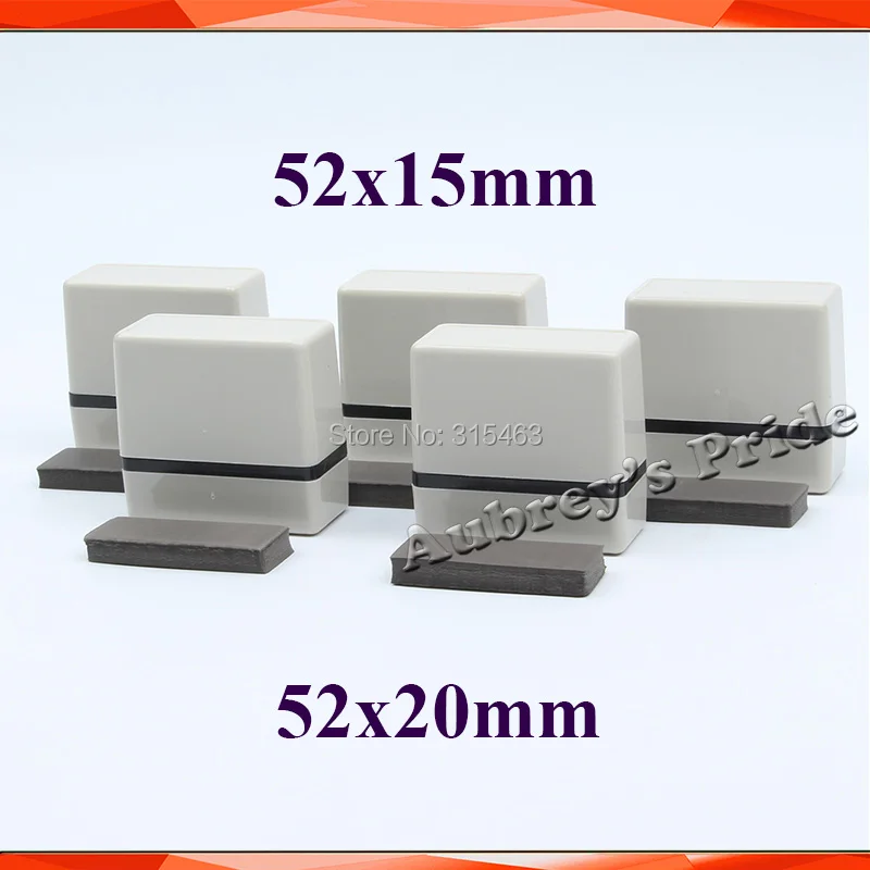 5Pcs Rectangle 52x20 52x15  30x60MM Holder Stamp Shell Blank +7MM Rubber Pad for Photosensitive Portrait Flash Machine Stamping