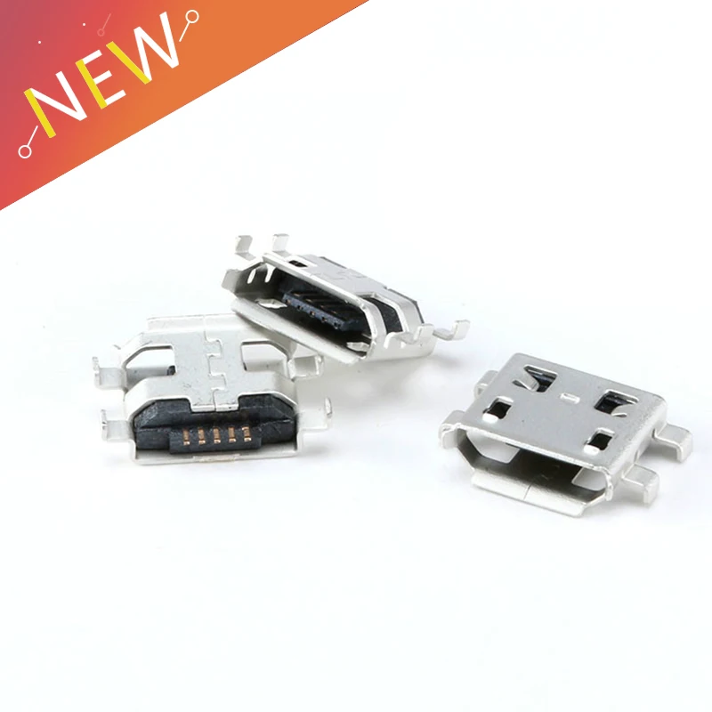 10pcs Micro USB 5pin B type 0.8mm Female Connector For Mobile Phone Mini USB Jack Connector 5pin Charging Socket Four feet plug