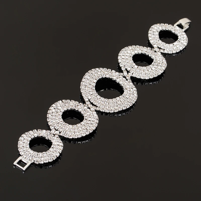 Charming bride wedding bracelet for women crystal Shiny rhinestone Wide fashion Bracelet Princess  more style Jewelry B3001