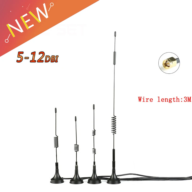 433MHZ High Gain Sucker Aerial Wifi Antenna 5DBI 7DBI 12DBI SMA Male Connector For Radio Signal Booster Wireless Repeater NEW