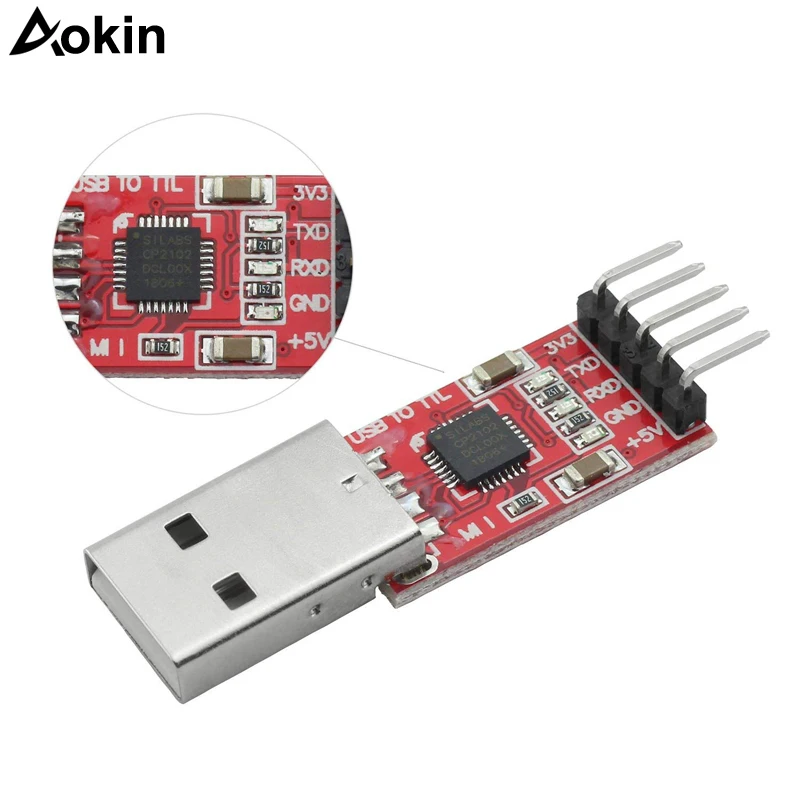 CP2102 Module USB naar TTL USB 2.0 Seriële Module UART STC Downloader met 5 Pin Dupont Kabel