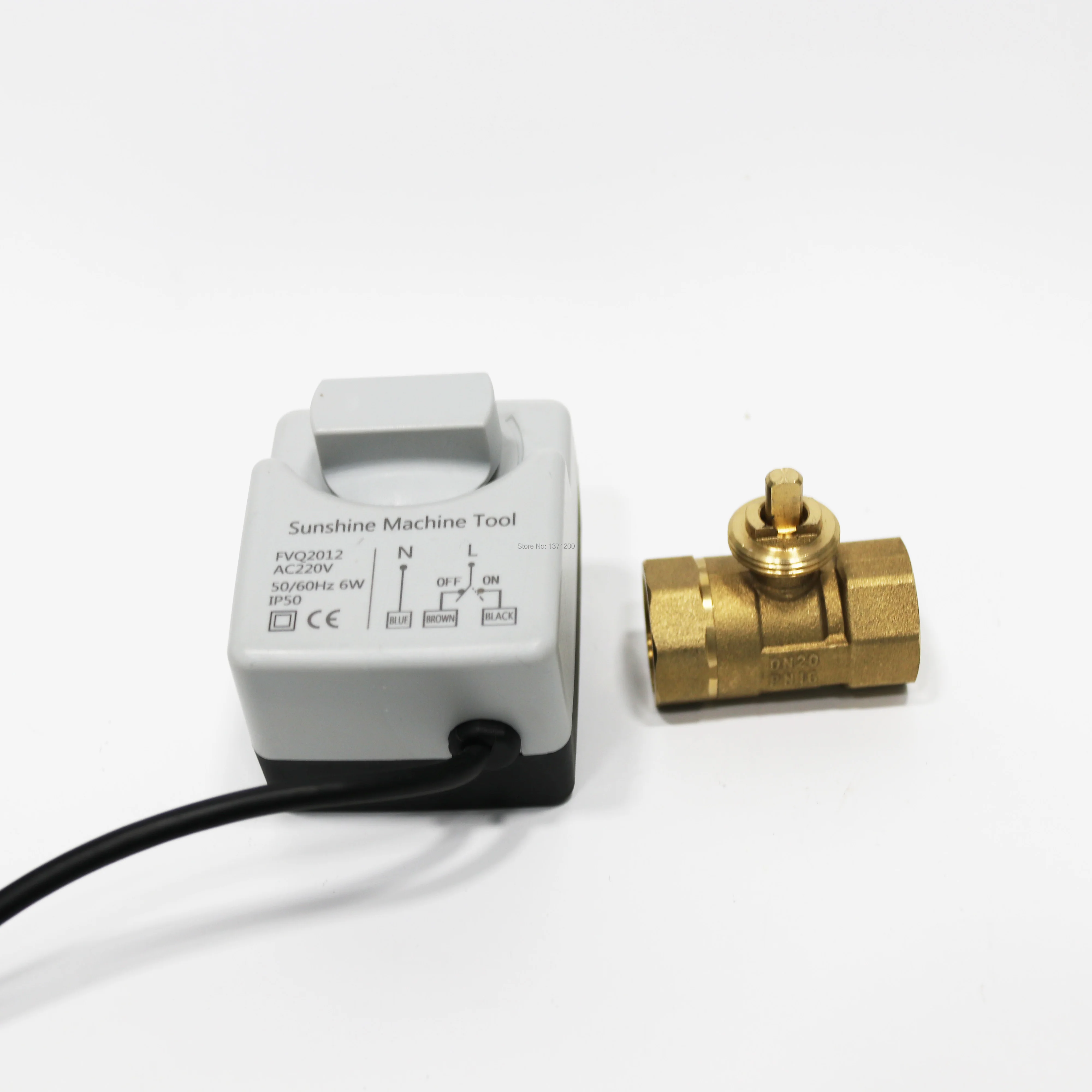 AC220V DN32 DN40 DN50 Válvula de esfera elétrica de latão de 2 vias e 3 fios / Motor de atuador elétrico com função de interruptor manual