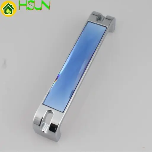 

128mm Modern Fashion Blue Crystal Villadom Furniture Handle 5" Silver Chrome Dresser Cupboard Door Pulls Handles