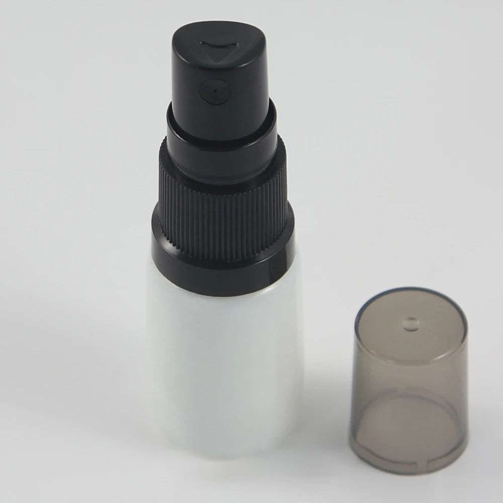 5ml perfume atomizer refillable material bottles, Glass opal white packaging with black pump